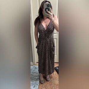 BCBGeneration Purple Floral Midi Dress